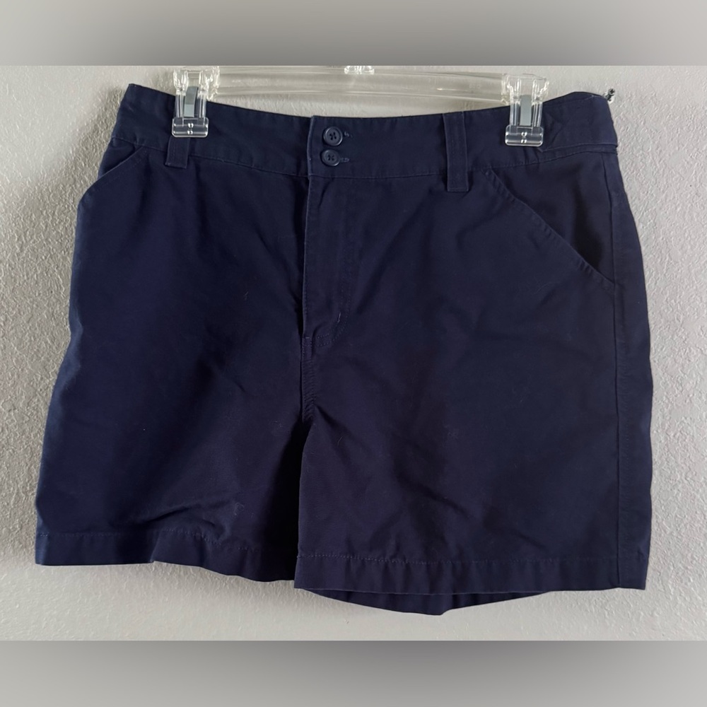 Sonoma Life+Style Women’s Shorts Size 10 Navy Blue 100% Cotton Casual Flat Front